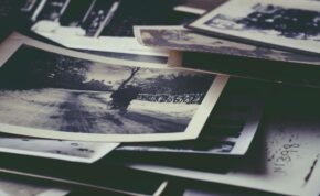 A pile of monochrome photos