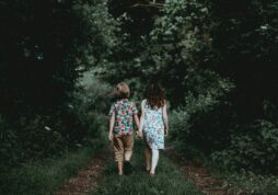 Kids holding hands